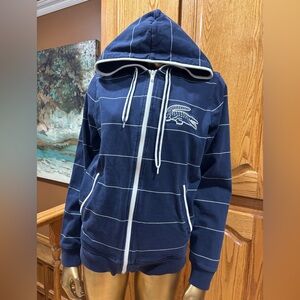 Lacoste Navy Blue Hoodie with White Accents